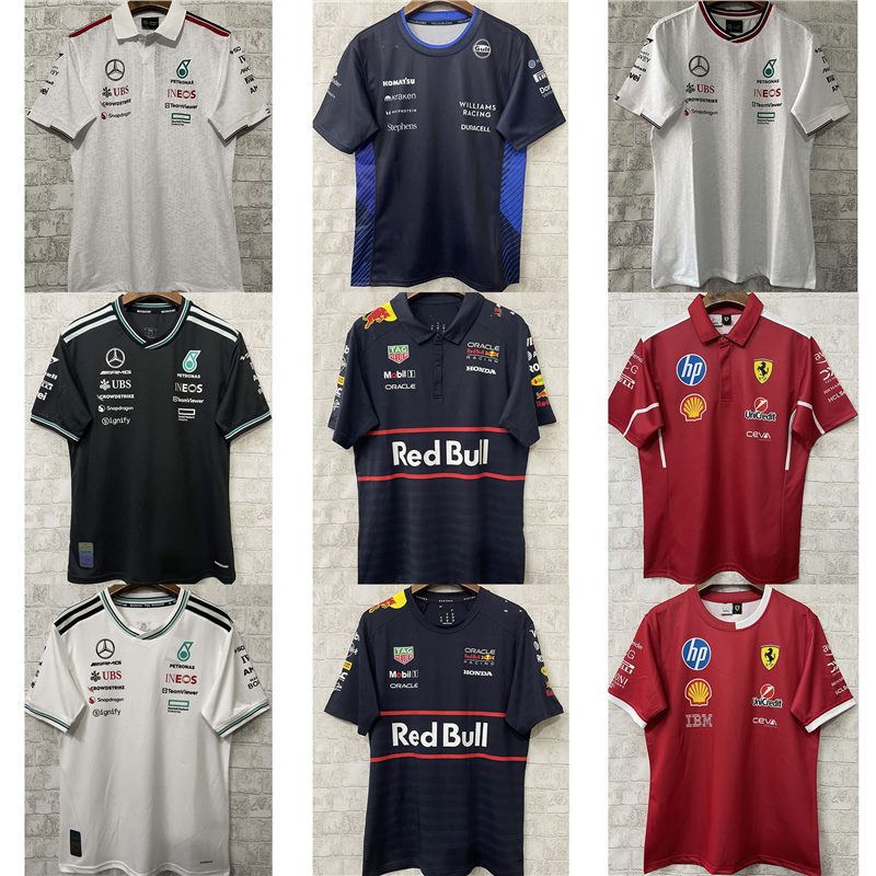 2026 New Fashion Trend Youth F1 Sports Racing Suit Short Sleeve Printed Men's T-shirt Breathable Racing Short Sleeve.