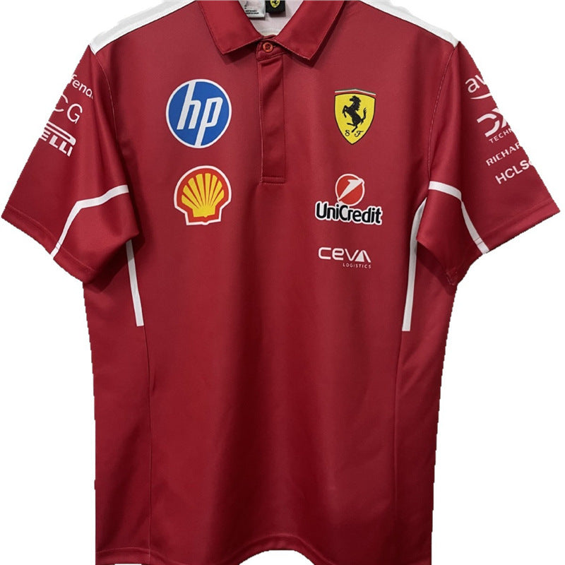 2026 New Fashion Trend Youth F1 Sports Racing Suit Short Sleeve Printed Men's T-shirt Breathable Racing Short Sleeve.