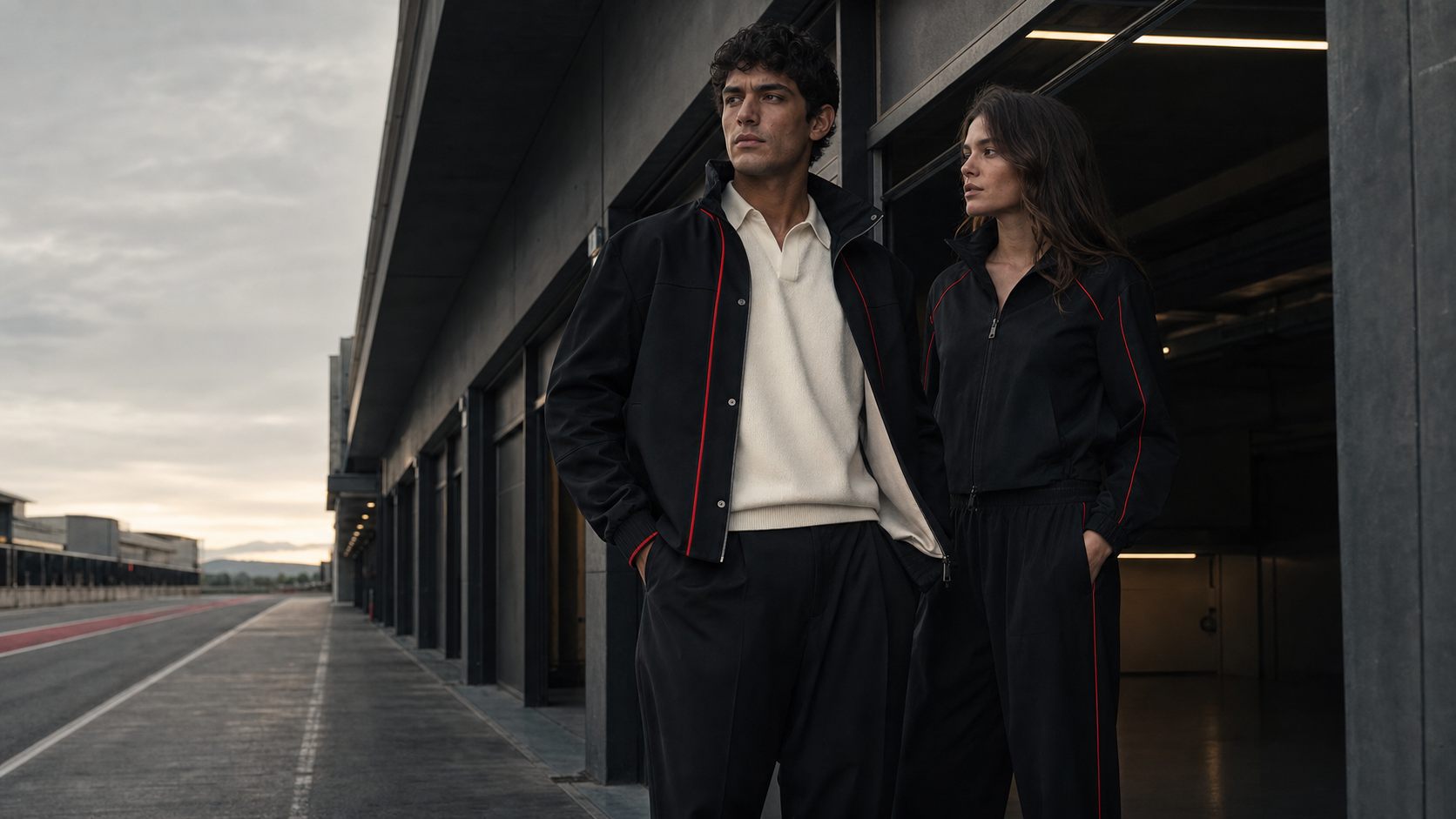 Moda de inspiración automovilística en un paddock contemporáneo